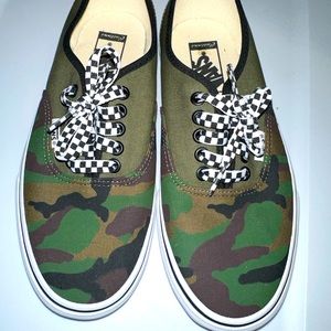 *Never worn* Camo Checkered Vans Sneakers